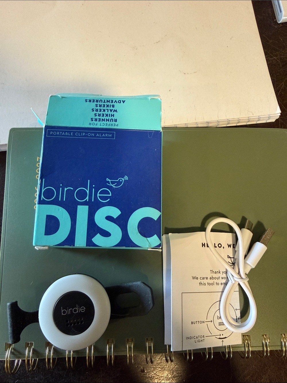 birdie DISC Portable Clip-On Alarm in Black